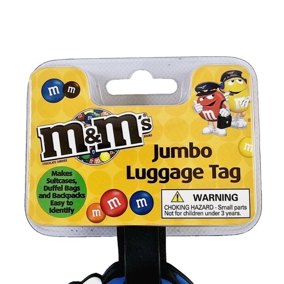 M&M's Jumbo Luggage Tag Blue NYC Fiji Hawaii Name Tag Suitcase Bag Accessory NWT - Picture 5 of 5